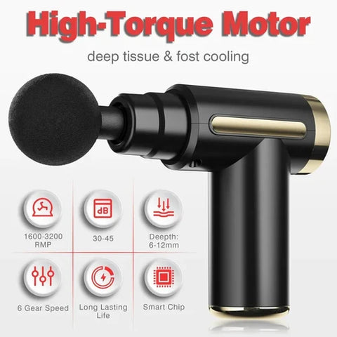 4-in-1 Mini Massage Gun – Portable Deep Tissue Muscle Massager.