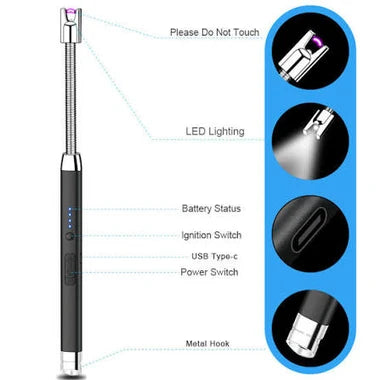 sma Lighter Share :  USB Rechargeable Electric Arc Lighter – Windproof Plasma Lighter