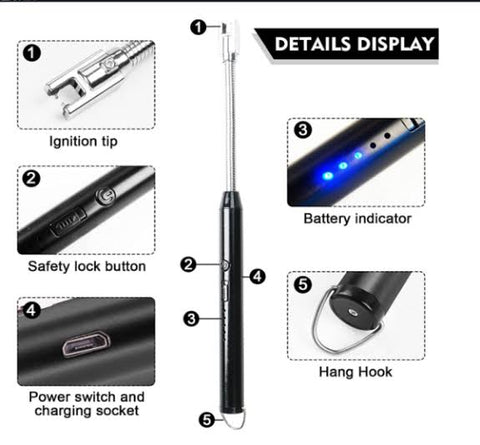 sma Lighter Share :  USB Rechargeable Electric Arc Lighter – Windproof Plasma Lighter
